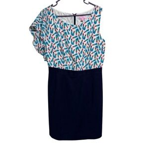 Lilly Pulitzer, Lipstick Print Dress, Navy/Multi, Size 10